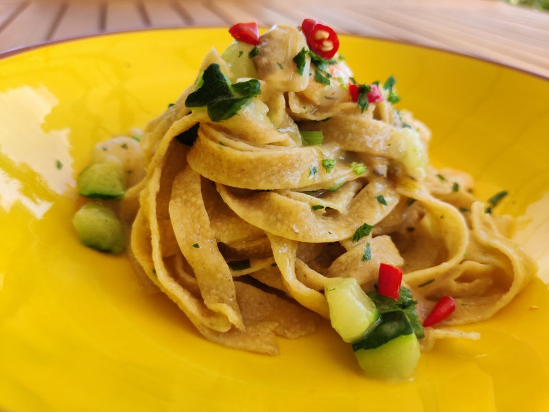 Fantasia di Gamberi Vongole e Zucchine